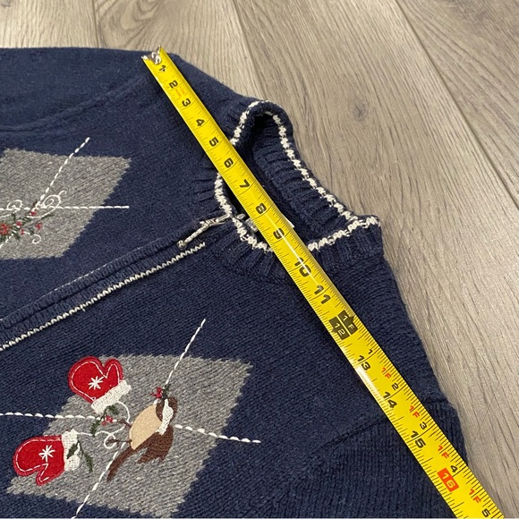 Croft & Barrow Full Zip Sweater Women’s S Embroidered Ice Skate Mittens Cardigan - Picture 15 of 16